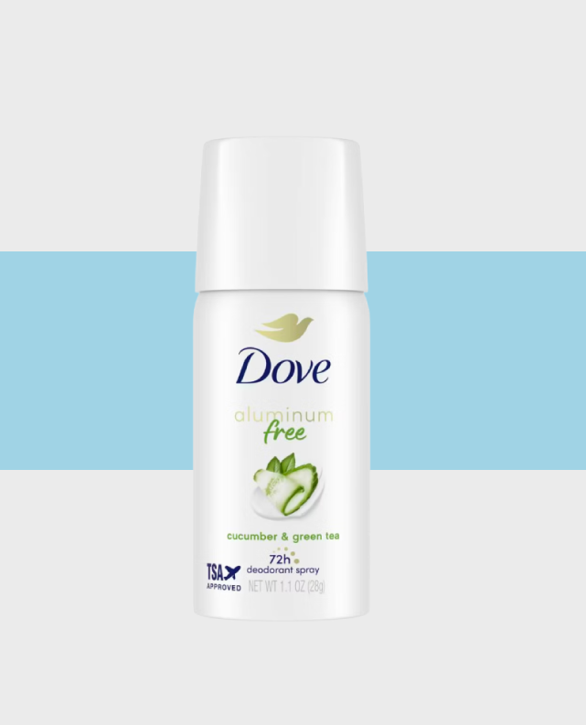 Dove Beauty Desodorante en spray sin aluminio – Pepino y Té Verde – Tamaño viaje