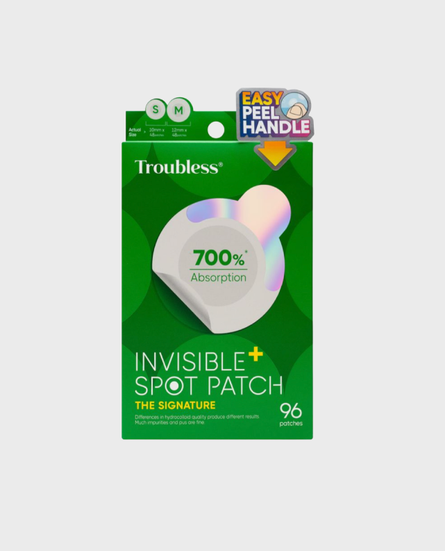 Troubless Parches Invisibles para Granos 2 Tamaños, 96 Unidades (Paquete de 1)